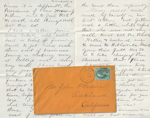 1871 lettera vermont oakland - vermont, a